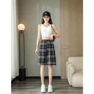 mystyle.99-กางเกงสก๊อตสั้น ผ้านิ่มยืด ใส่สบาย #350