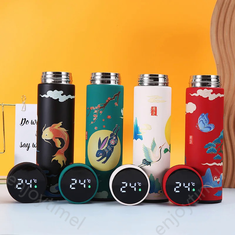 ขวดน้ําสุญญากาศ สเตนเลส 304 มีฉนวนกันความร้อน สไตล์จีน