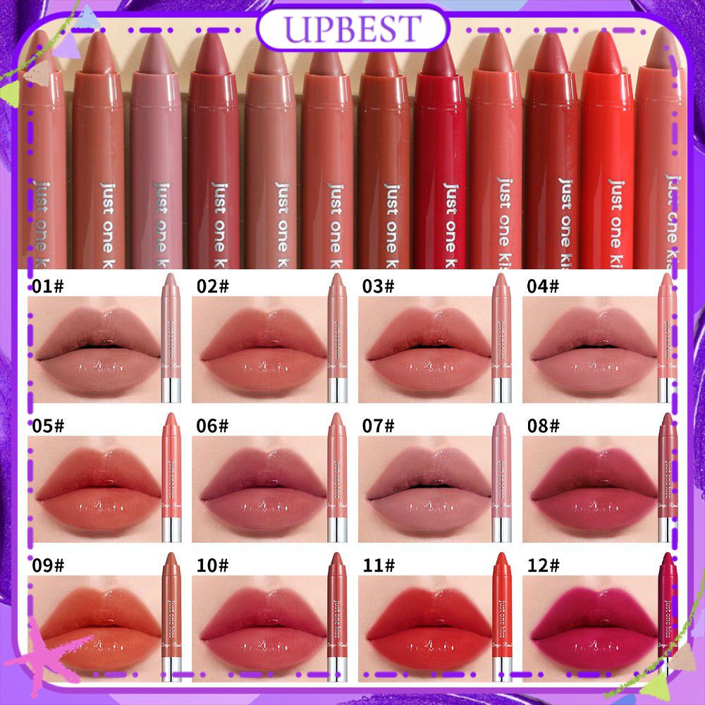 ♕ Dragon Ranee Crayon Lip Gloss Just One Kiss Series Nude Bean Paste Water Moisturizing Smooth Lipstick Pen Easy To Colour Long Lasting Lip Makeup 12 ดีไซน์ UPBEST