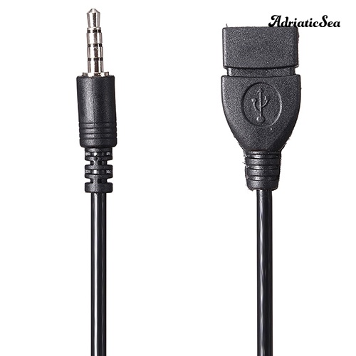 [COD]✪สายเคเบิลแปลงเสียง AUX-in-Jack เป็น USB 2 Type A ตัวเมีย OTG 3.5 มม.