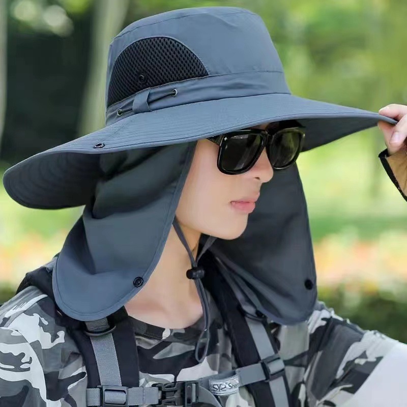 หมวกกันแดด ป้องกันรังสียูวี เหมาะกับใส่ตกปลากลางแจ้ง แฟชั่นฤดูร้อน สําหรับผู้ชาย