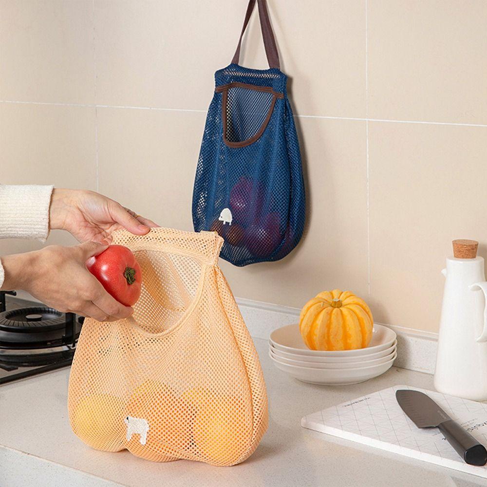 Moliha ถุงตาข่ายเก็บผัก หัวหอม กระเทียม แบบพกพา ทนทาน ระบายอากาศ ใช้ซ้ําได้ - รูปที่ 3