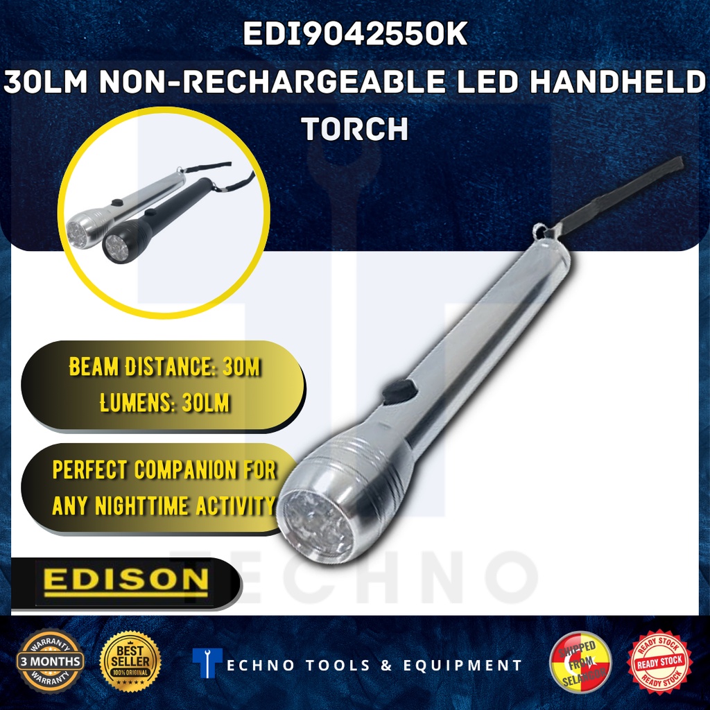 Edison EDI9042550K 30lm ไฟฉายมือถือ LED แบบไม่ใช้ชาร์จ