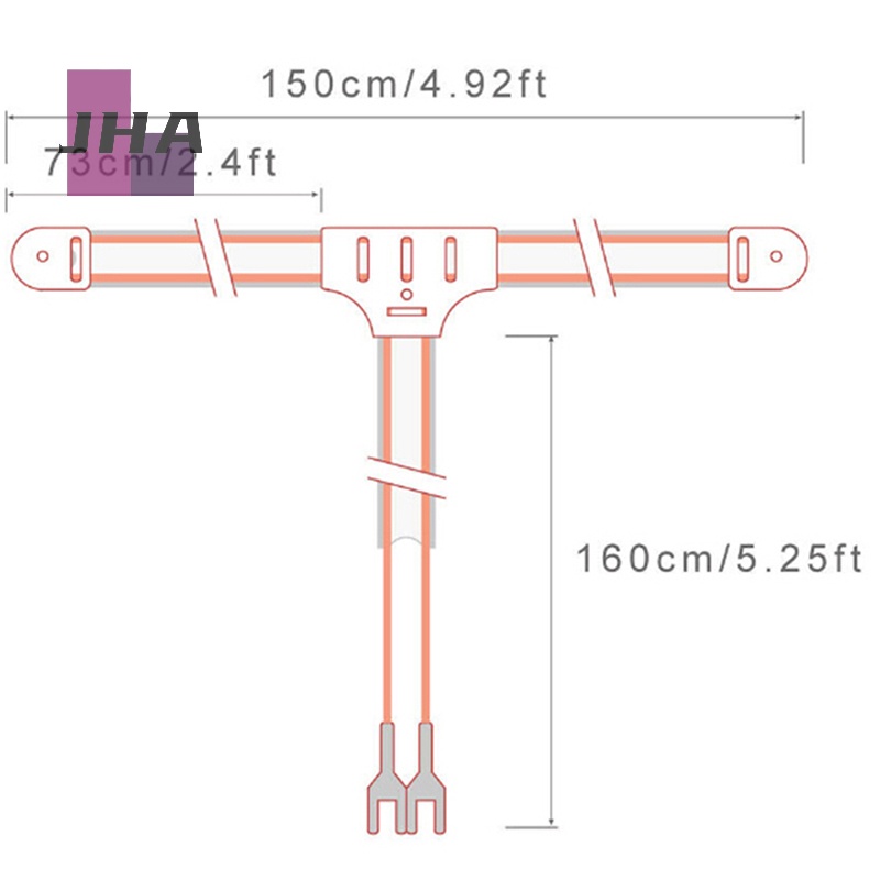 [JHA] ใหม่ เสาอากาศวิทยุ FM ประเภท T รับสัญญาณสเตอริโอ 300 โอห์ม