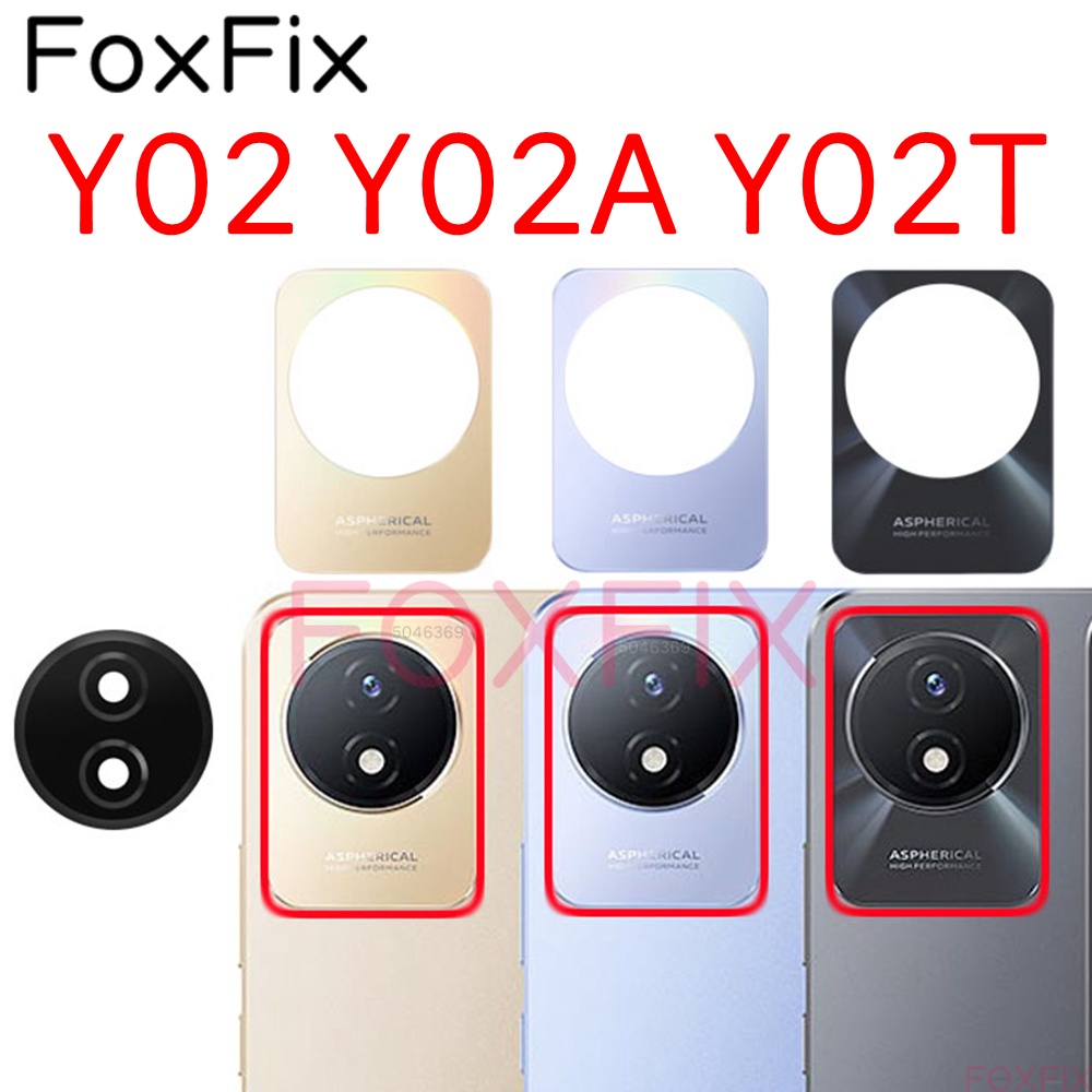 เลนส์กล้องหลัง พร้อมสติกเกอร์ติด แบบเปลี่ยน สําหรับ vivo Y02 Y02A Y02T V2254 V2252 V2234