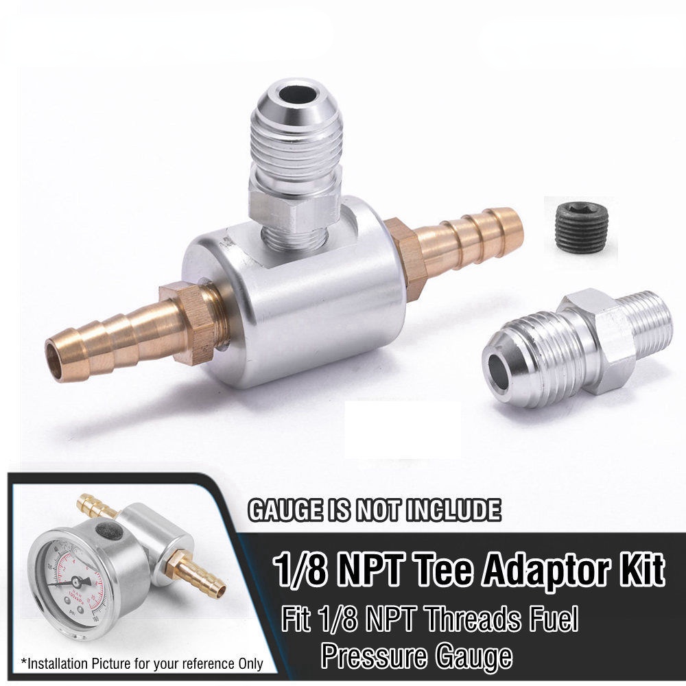 อะแดปเตอร์เกจวัดแรงดันน้ํามันเชื้อเพลิง AN6 เป็น 1/8 NPT 8 มม. เป็น 1/8 NPT 1/8 NPT สําหรับระบบหัวฉีดน้ํามันเชื้อเพลิง