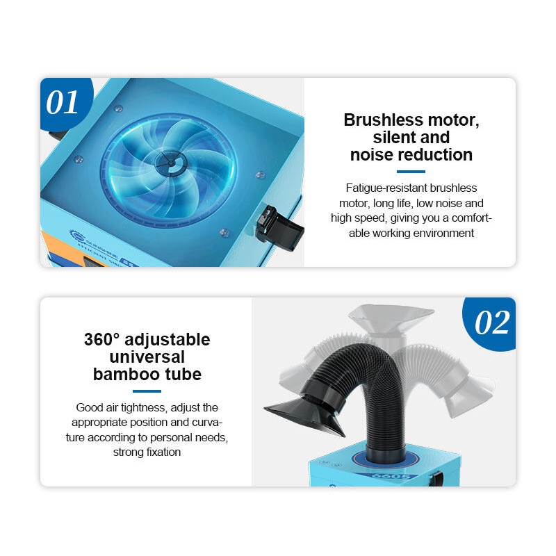 เครื่องดูดควัน smoke purifier เครื่องกรองควันกำจัดมลพิษ สำหรับงานช่างมือถือ SUNSHINE SS-6605 - รูปที่ 4