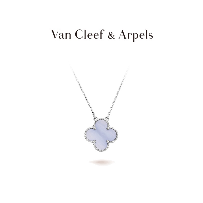 [พร้อมส่ง] สร้อยคอ จี้รูปใบไม้สี่แฉก VCA Van Cleef & Arpels Alhambra สีทองคําขาว ของขวัญวันเกิด