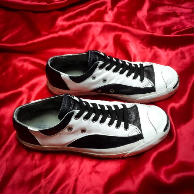 Converse Jack Purcell Rally 
Black/White Leather  (Japan Editions) แฟชั่น