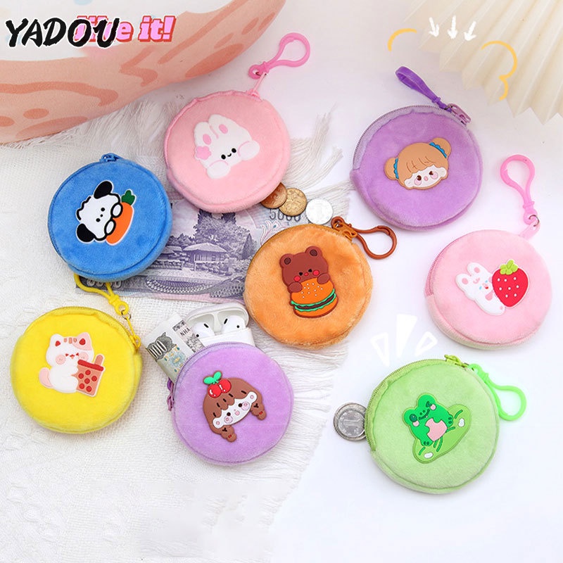 Yadou กระเป๋าใส่เหรียญ ใหม่ การ์ตูนน่ารัก ตุ๊กตา เคสใส่เหรียญ เคสกุญแจ เคสหูฟัง ขนาดเล็ก แบบพกพา