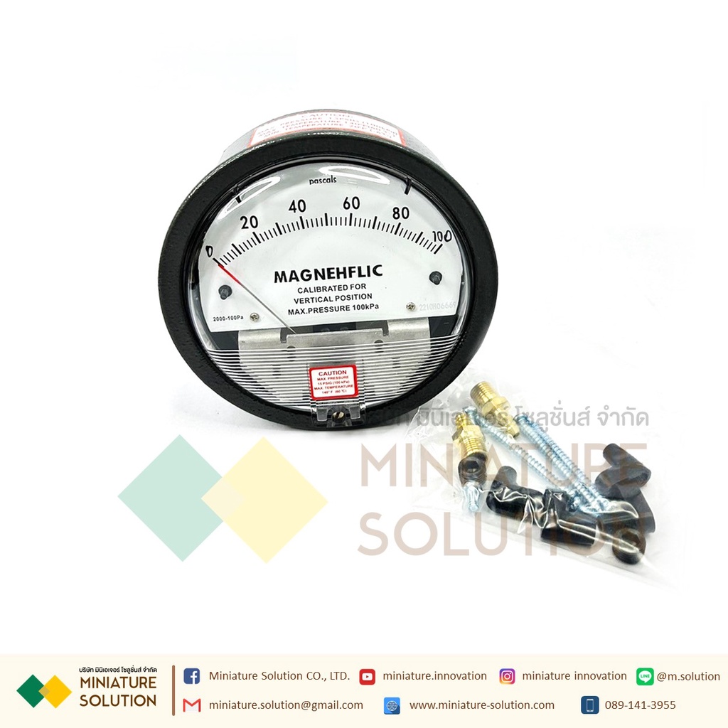 เพรสเชอร์เกจ เกจวัดความดัน 2000 วัดแรงดันห้องแยกโรค (ย่านวัด 0-100