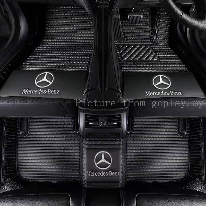 พรมปูพื้นรถยนต์ แบบหนัง กันน้ํา สําหรับ Mercedes Benz B-Class W245 W246 W247 (B180 B200)