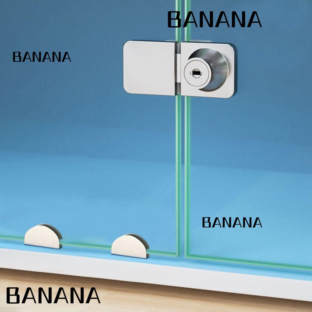 Banana1 ตัวล็อคประตูกระจก บานเลื่อน สเตนเลส แบบเปิดคู่