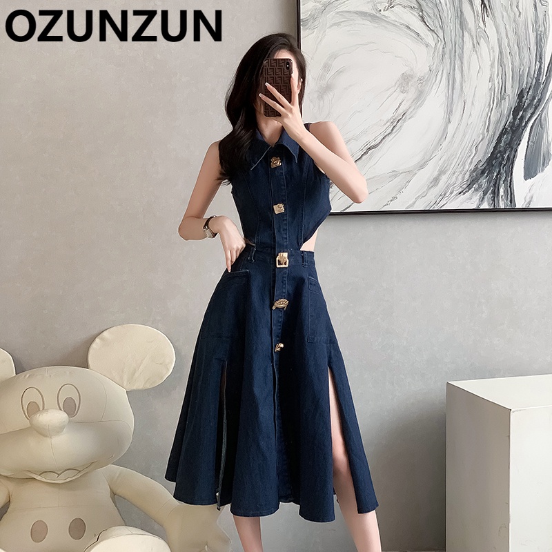 Ozunzun ชุดเดรสแฟชั่น สไตล์คาวบอย แต่งเว้าเอว 8963