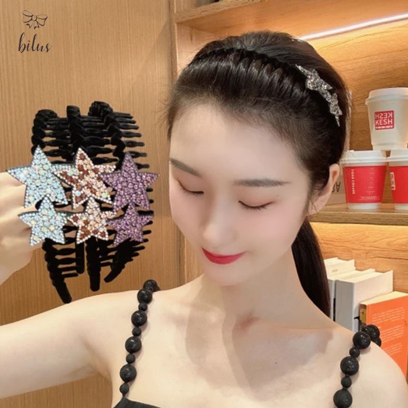 ที่คาดผม กันลื่น รูปดาวห้าแฉก สีสันสดใส แบบเรียบง่าย