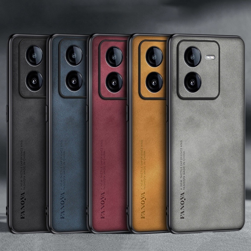 สําหรับ Vivo iQOO Z8 Z8x Z7x หรูหราธุรกิจ Retro หนังยางนุ่ม TPU กรณีฝาครอบ