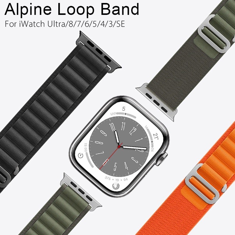 Spigen สายนาฬิกาข้อมือไนล่อนถัก ปรับได้ แบบเปลี่ยน สําหรับ Apple Watch Ultra 49 มม. 45 มม. 44 มม. 4