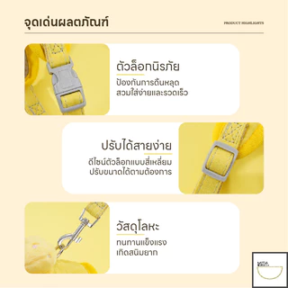 FurryCuddle พร้อมส่ง สายจูงสัตว์เลี้ยง รัดอกแมว สายจูงรัดอกสุนัข ดีไซน์น่ารัก สายปรับระดับได้ นุ่มสบาย ไม่อึดอัด PU86