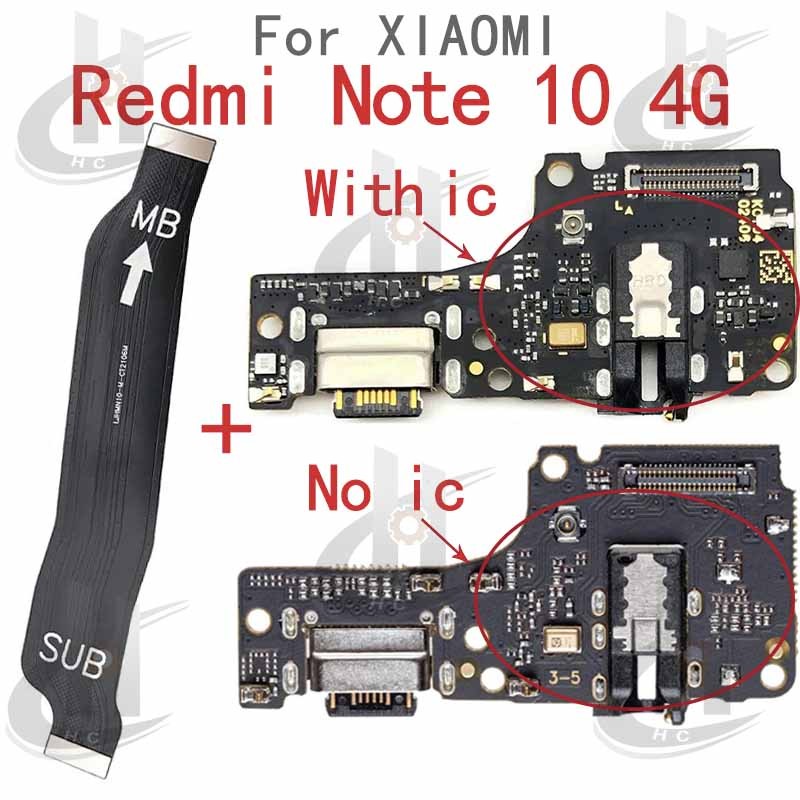 สําหรับ Xiaomi Redmi หมายเหตุ 10 4G 10S Charger USB Connector Dock ชาร์จพอร์ตแจ็คบอร์ด Flex หลักเมนบอร์ดการเชื่อมต่อ Flex เปลี่ยนชิ้นส่วน