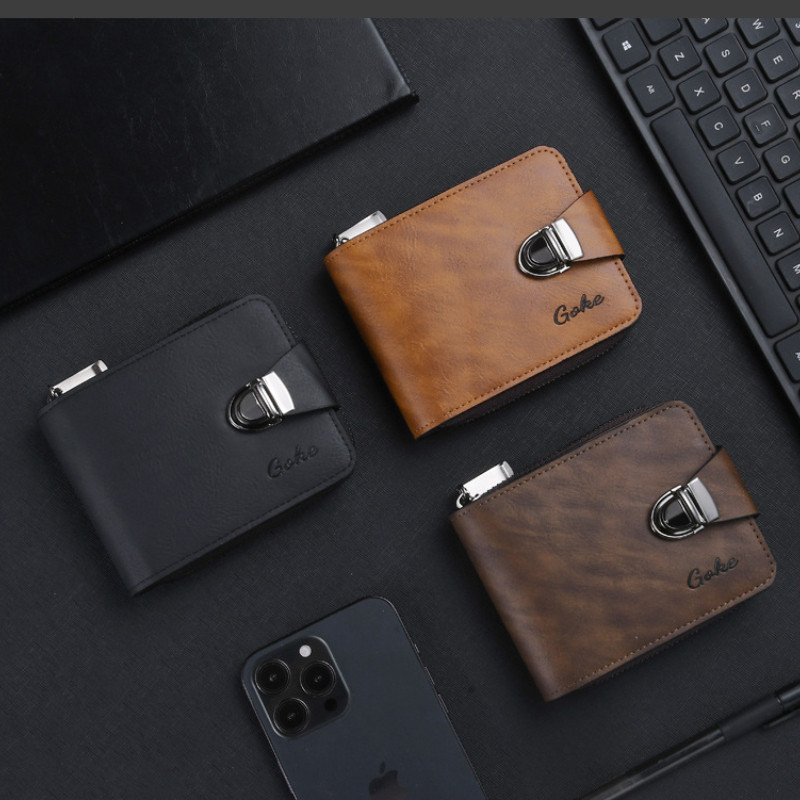 Simple Mens Short Style PU Leather Wallet Multi Card Case Folding Cash Wallet