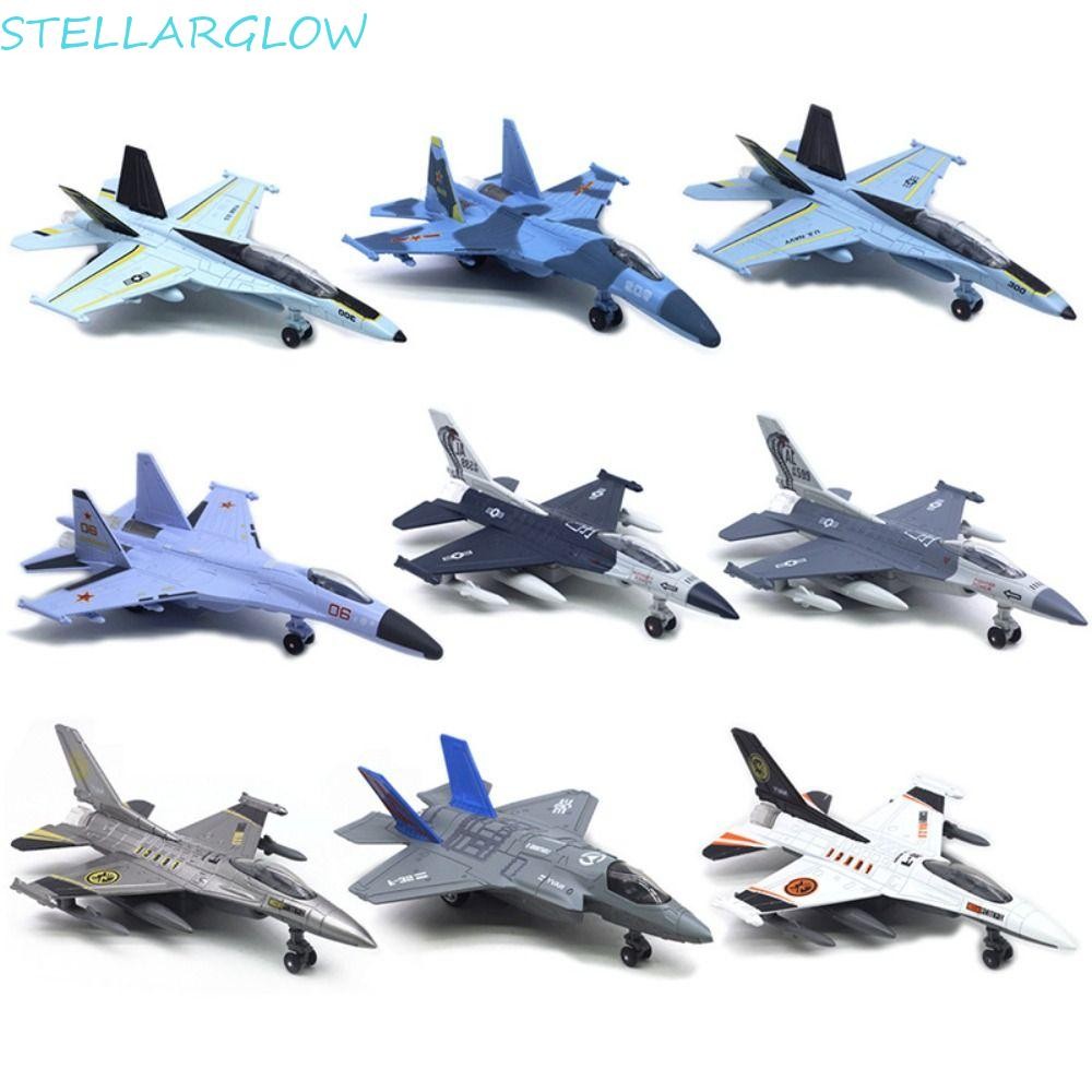 Stellarg Fighter เครื่องบินของเล่น,Diecast พร้อมแสงเสียง Aviao เครื่องบินรุ่น,ตกแต่งโต๊ะ F16 F22 F35 คอลเลกชัน Pullback & Go Jet Plane ของเล่นเด็กของเล่น