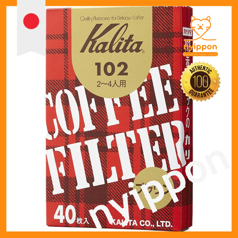 Kalita Umami Extracting Coffee Paper Filter Trapezoidal for 2-4 People 102 Filter Paper 40 Sheets Bo