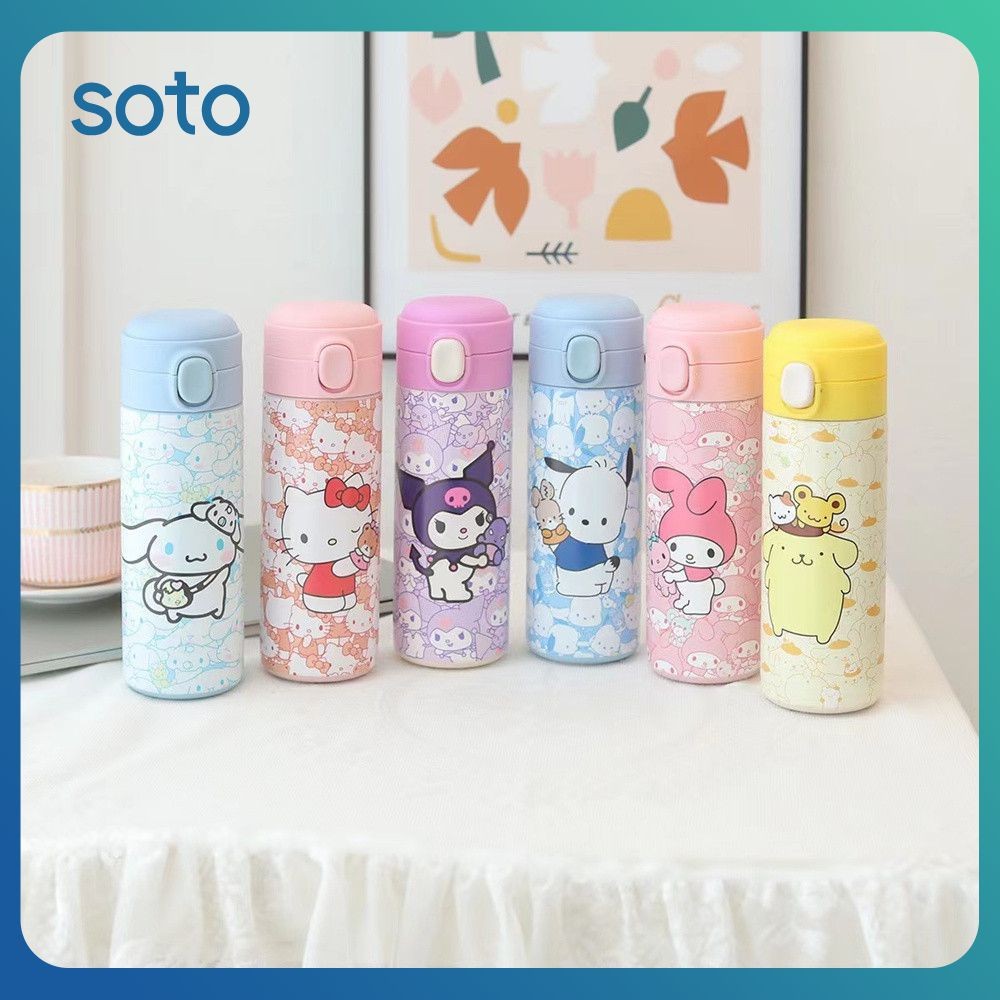 ♫ ขวดน้ำเก็บความเย็น Sanrio Kuromi Cinnamoroll สำหรับเด็ก ขนาด 420 มล. แก้วเก็บความเย็นสแตนเลสลาย Ka