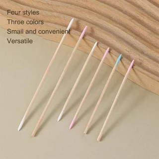 [maybeauty] 100 ชิ้นไมโครไม้ผ้าฝ้ายเครื่องมือต่อขนตา Microblading Tattoo ทําความสะอาดไม้ Sticks เครื่องสําอางผ้าฝ้ายแปรง Buds Tip {TH}