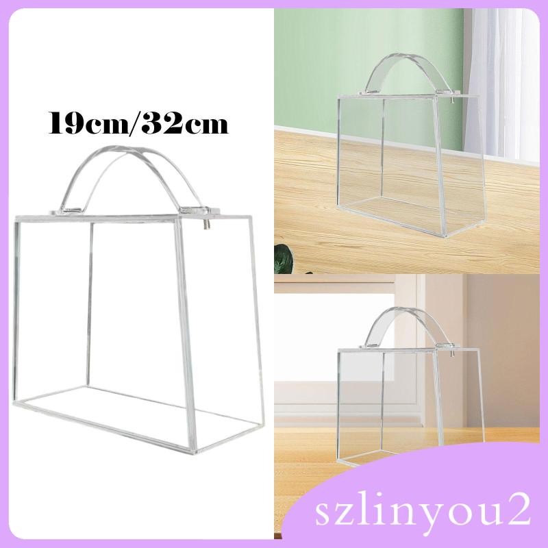 [szlinyou2] Flower Box Clear Container Acrylic Gift Tote for Valentines Day Anniversary