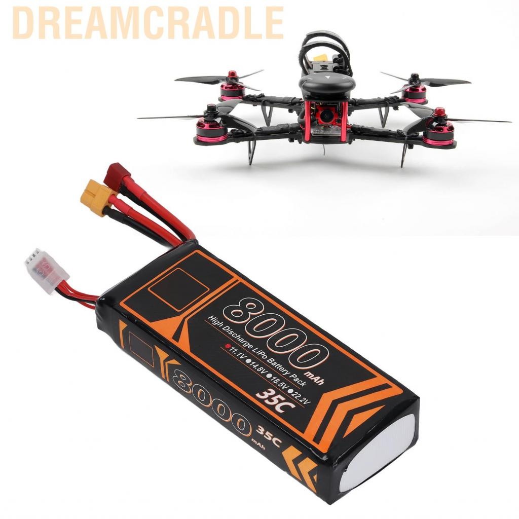 DreamCradle Kuidamos 8000mAh Lipo Battery T XT60 ปลั๊ก RC อัตราการปลดปล่อยสูงสำหรับกิจกรรมกลางแจ้ง