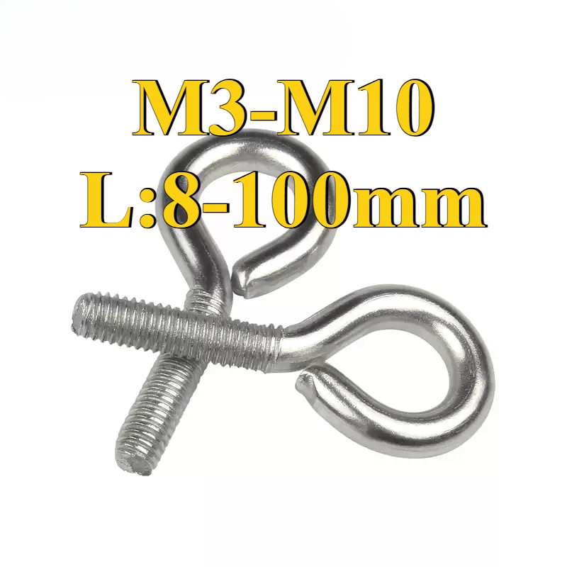 304 สแตนเลสสตีลแกะ Eye Machine Thread Bolt M3/M4/M5/M6/M8/M10 (ZQ-RM-MY)