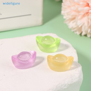 Widefigure เรซิ่นเรืองแสง รูปรองเท้า ขนาดเล็ก สีทอง สําหรับตกแต่งภูมิทัศน์รถยนต์ DIY 2 ชิ้น