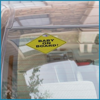 สติกเกอร์สะท้อนแสง PVC ลาย Baby on Board เพื่อความปลอดภัย สําหรับติดตกแต่งรถยนต์