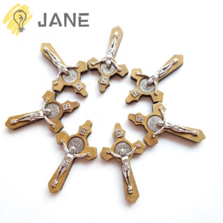 Jane จี้ไม้กางเขน ไม้กางเขน ขนาดเล็ก 2.36x 1.4 นิ้ว ไม่จางง่าย สําหรับผู้ชาย และผู้หญิง 15 ชิ้น