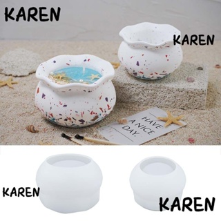 Karen แม่พิมพ์ซิลิโคนเรซิ่น อีพ็อกซี่ รูปโหลใส่เทียน DIY สําหรับตกแต่งบ้าน