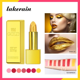 Lakerain ลิปสติก เนื้อแมตต์ กลิตเตอร์ เพชร สีแดง สีชมพู ประกายชิมเมอร์ กันน้ํา ติดทนนาน