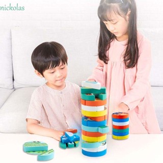 Nickolas บล็อคตัวต่อไม้ Montessori ของเล่นเสริมพัฒนาการ สําหรับเด็กวัยหัดเดิน