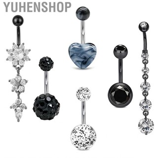 Yuhenshop Belly Button Rings Barbell Stud Navel Stainless Steel for Daily Wear Girls Boys