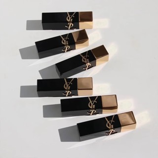 Ysl ลิปสติก ลิปกลอส หลอดสี่เหลี่ยม ให้ความชุ่มชื้น สีดํา สีทอง 3 กรัม