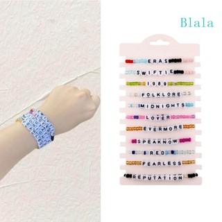 Blala 11 ชิ้น ปรับได้ สร้อยข้อมือลูกปัด สวิฟตี้ สายรัดข้อมือ ลูกปัดคริสตัล มีสไตล์ สร้อยข้อมือ ผู้หญิง เด็กผู้หญิง สําหรับเพลง C