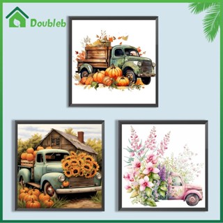 【Doub X ✮】ภาพวาดปักเพชร ทรงกลม ลาย Lorries Kit 5D DIY สําหรับตกแต่งบ้าน ✮