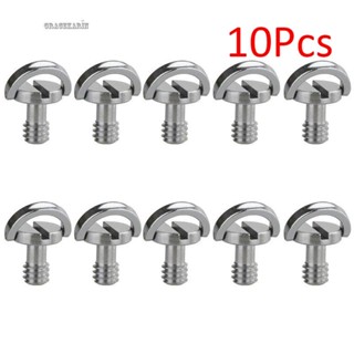 【GRCEKRIN】Hot Sale 1/4 Tripod Monopod Quick Plate Silver Professional 10Pcs D-Ring Screw