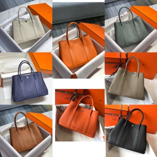 พรี ราคา10500 Hermes garden party หนังแท้ กระเป๋าหิ้ว 36*26*17cm