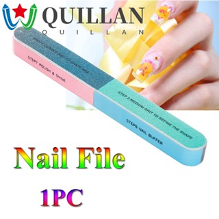 Quillan ตะไบเล็บ แบบพกพา สุ่มสี ความงาม แถบขัดเล็บ ฟองน้ําขัดเล็บ ไม่สม่ําเสมอ บัฟเฟอร์เล็บ