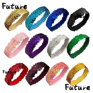 Future ยางรัดผม ประดับเลื่อม ยืดหยุ่น กันลื่น สีแคนดี้ เครื่องประดับ สําหรับผู้ชาย และผู้หญิง ใส่เล่นโยคะ 5 ชิ้น