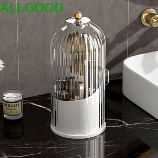 Allgoods 360° ที่ใส่แปรงแต่งหน้า หมุนได้, กันฝุ่น พร้อมฝาปิด กล่องเก็บอายแชโดว์, กล่องเก็บเครื่องสําอาง พลาสติก กันน้ํา หรูหรา