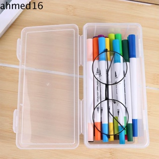 Ahmed กล่องดินสอพลาสติกใส กันน้ํา กันฝุ่น พร้อมหัวเข็มขัด สไตล์เกาหลี สําหรับใส่เครื่องเขียน ปากกา ดินสอ สํานักงาน