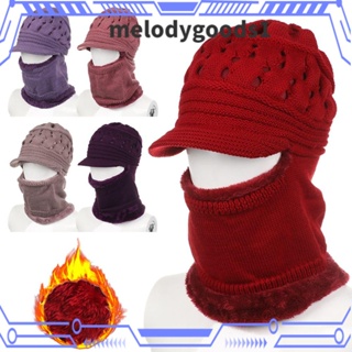 Melodygoods1 หมวกบีนนี่ ผ้ากํามะหยี่ แบบหนา กันลม เหมาะกับฤดูหนาว กลางแจ้ง