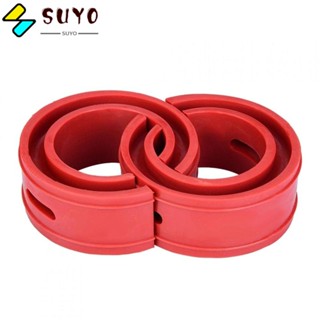 Suyo บัฟเฟอร์โช๊คอัพรถยนต์ แบบสปริง ยาง 112 มม. ทนทาน สีแดง 2 ชิ้น