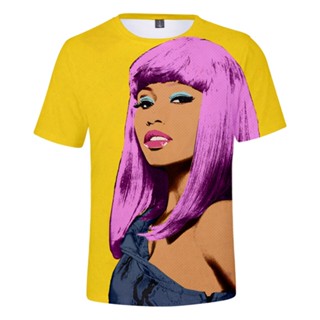 เสื้อยืดลําลอง แขนสั้น พิมพ์ลาย Nicki Minaj สไตล์สตรีท ฮาราจูกุ 2022